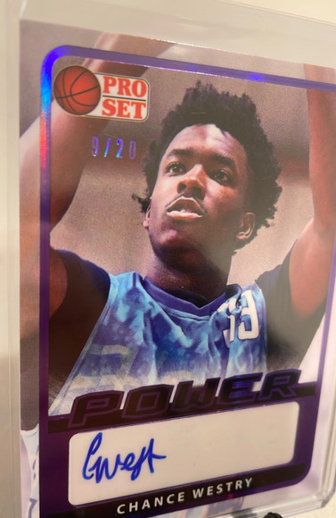 2021-22 Leaf Pro Set Power /20 - Chance Westry - Purple Auto Auburn Tigers - Picture 2 of 3